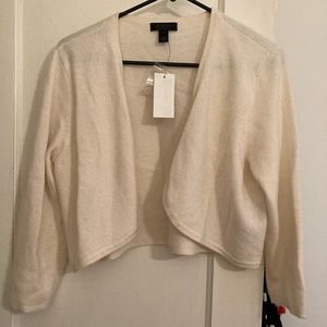 Cashmere open ivory cardigan
